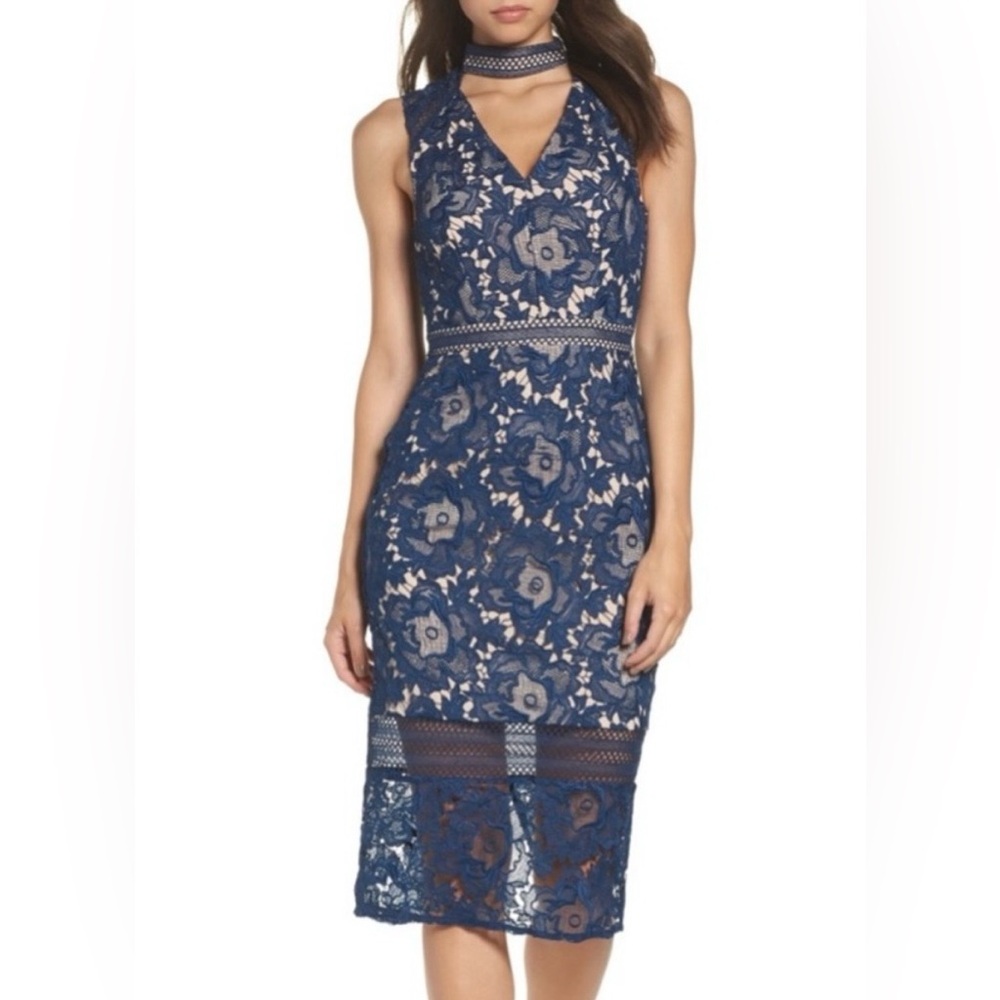 NWT Copper St. Formal Lace Choker Midi Dress